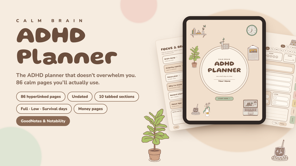 Calm Brain ADHD Planner for iPad
