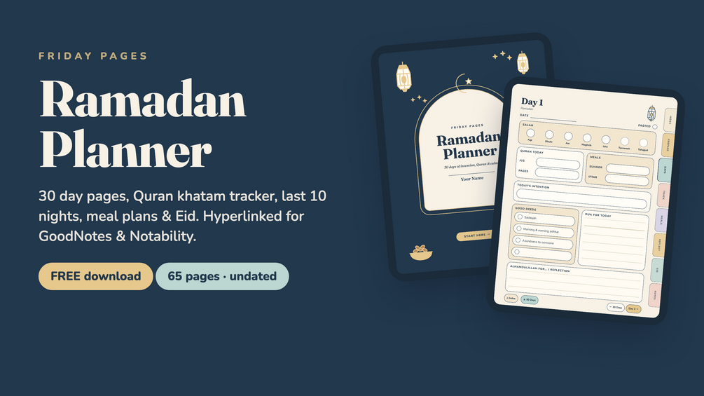 Free Ramadan Planner for iPad