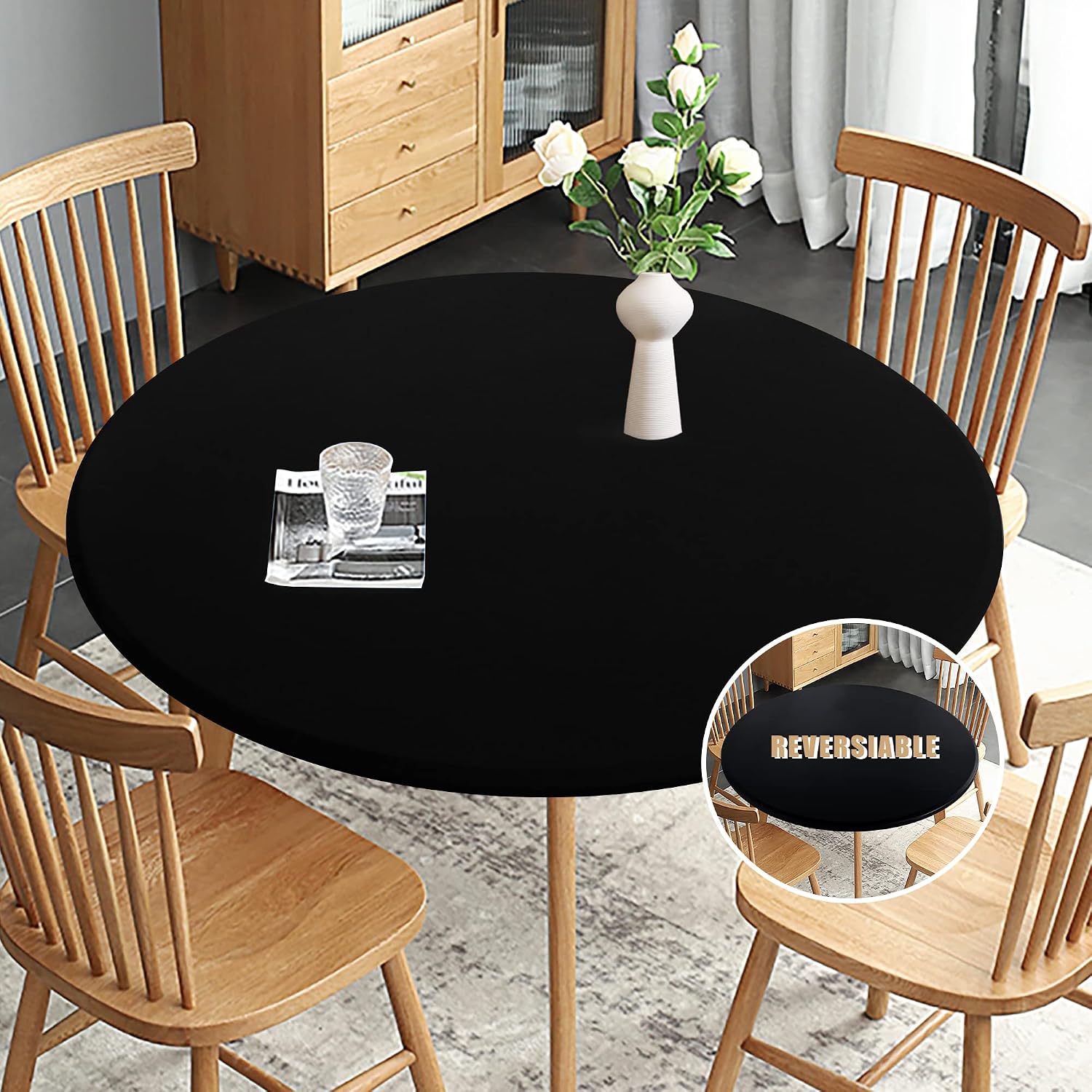 Fitted Round Elastic Waterproof Tablecloth
