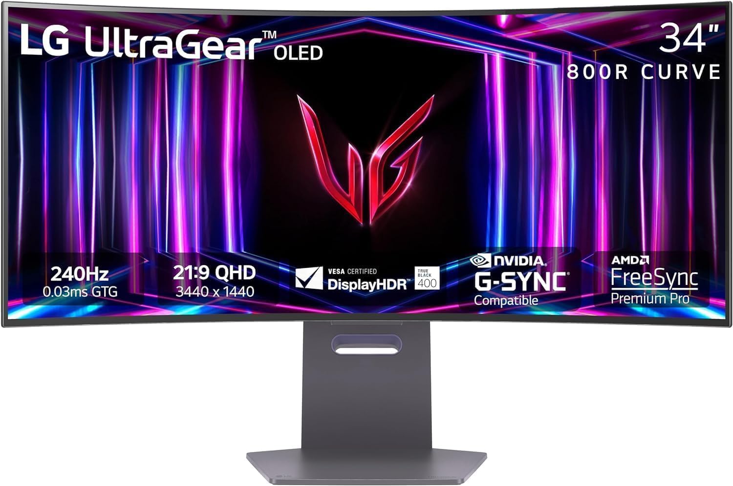 LG UltraGear 45GS96QB 45-inch 800R Curved OLED Gaming Monitor (240Hz, 0.03ms, 65W PD)