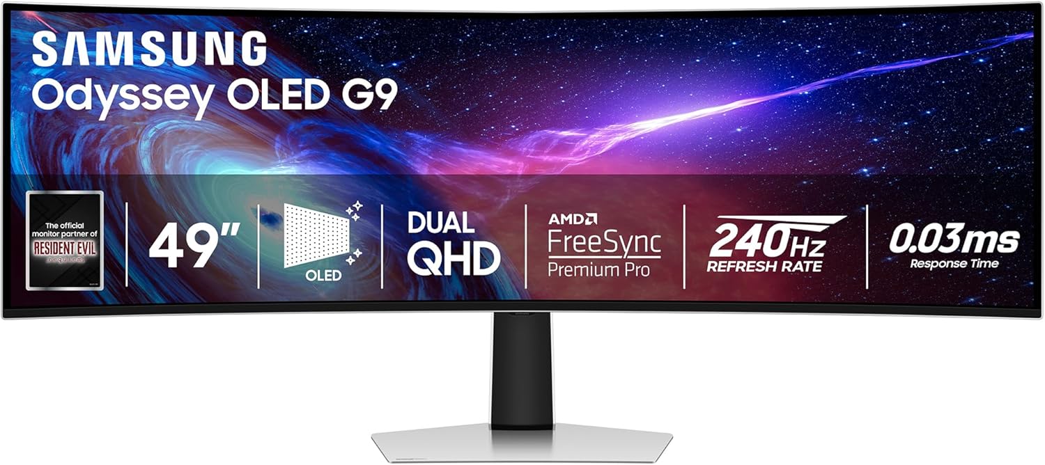 SAMSUNG 57-Inch Odyssey Neo G9 Dual 4K Curved Gaming Monitor (LS57CG952NNXZA)